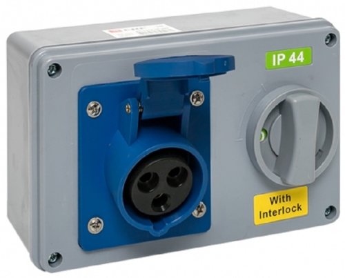 Розетка кабельная с блокировкой и выключателем EKF PROxima 1413 16А 2Р+PЕ 230В IР44 синий фото Розетка кабельная с блокировкой и выключателем EKF PROxima 1413 16А 2Р+PЕ 230В IР44 синий картинка